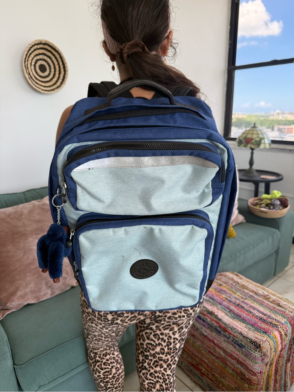 Kipling Navy and Light Blue Two-Tone Backpack